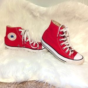 Chuck Taylor Converse All Star high top shoes red Size 5 mens. Women's size 7